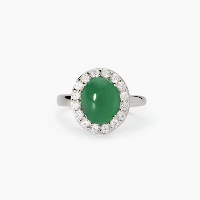 anello verde agata mabina argento