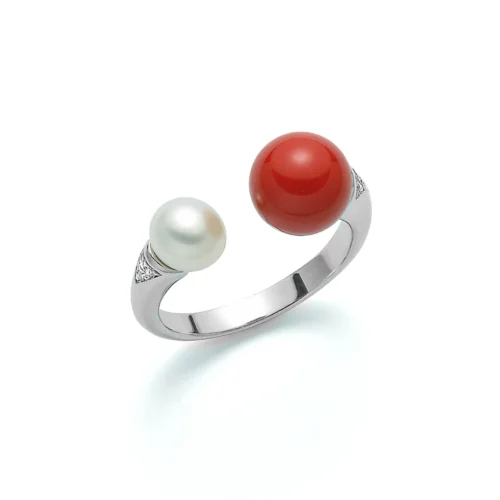 anello corallo rosso perla miluna terra e mare