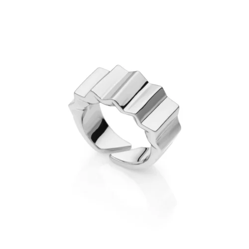 anello fascia donna a zig zag piramide unoaerre