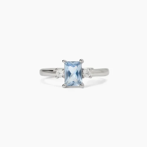 anello azzurro rettangolare mabina donna