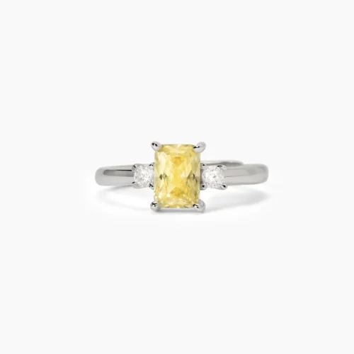 anello argento giallo baguette mabina gioielli