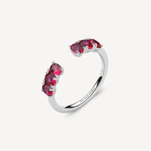 anello regolabile rosso rubino fancy brosway