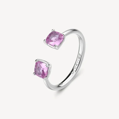 anello rosa contrariè fancy brosway argento