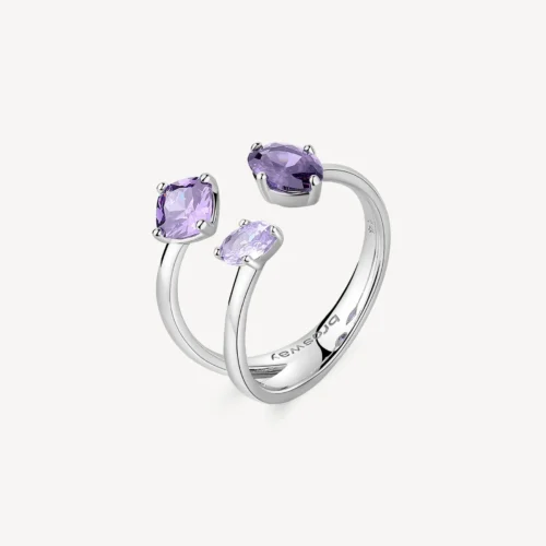 anello contrariè viola lilla fancy brosway argento