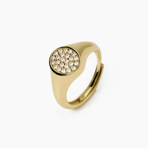 anello mignolo oro zirconi mabina argento