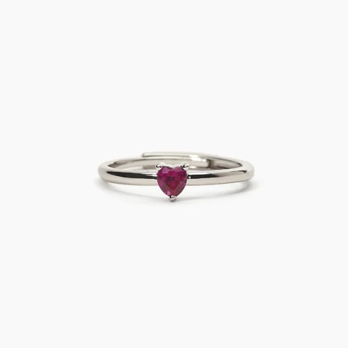 anello con cuore rosso regolabile mabina