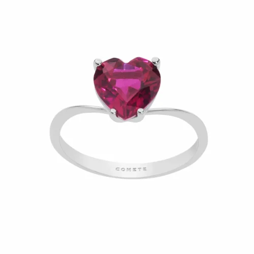 anello rubino cuore rosso comete donna