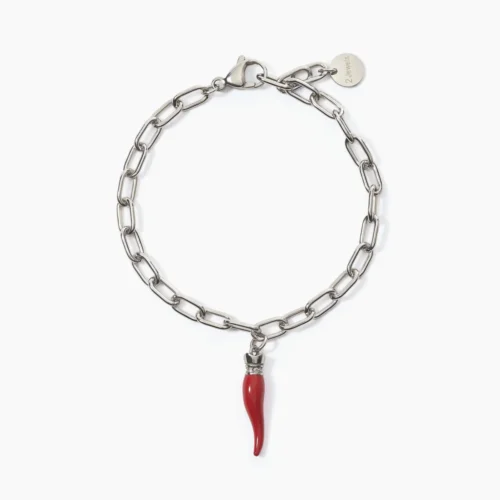 bracciale donna corno rosso acciaio 2jewels