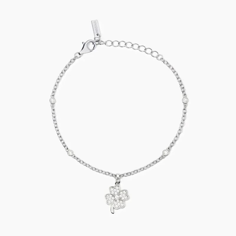 bracciale donna argento quadrifoglio mabina