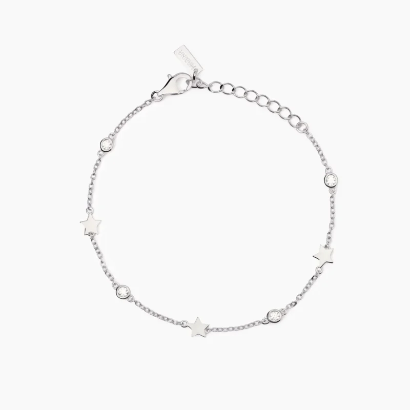 bracciale argento stelline zirconi mabina