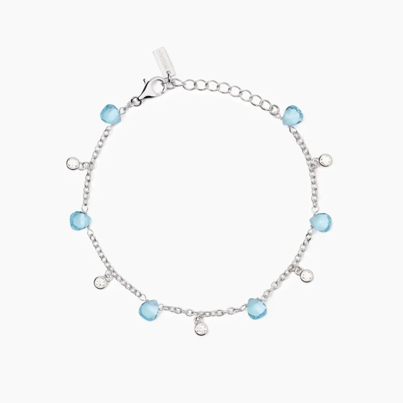 bracciale pietre azzurre mabina gioielli argento