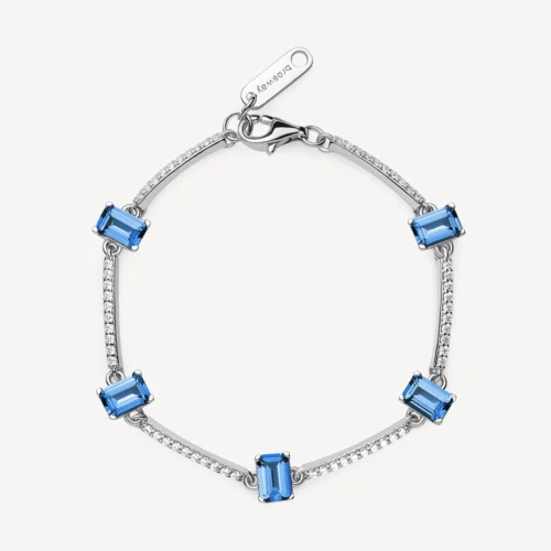 bracciale tennis blu fancy brosway argento