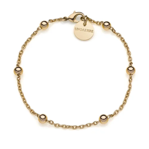 Bracciale Unoaerre in Bronzo Dorato con Sfere