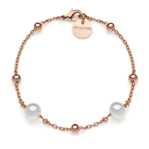 Bracciale Unoaerre in Bronzo Rosè con Perle