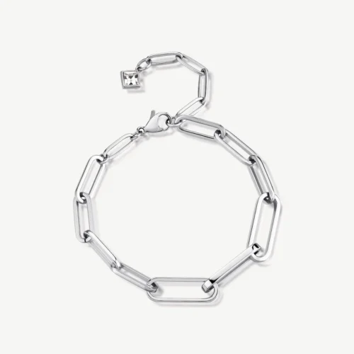 bracciale maglie ovali in acciaio donna