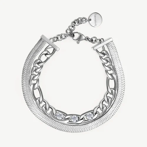 bracciale a due catene donna in acciaio brosway