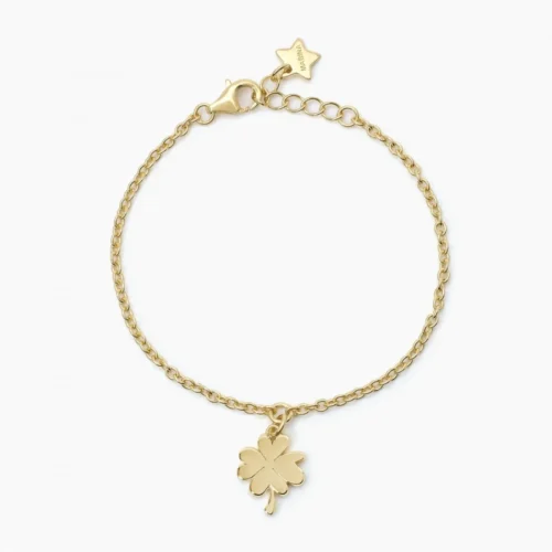 bracciale bimba quadrifoglio oro mabina