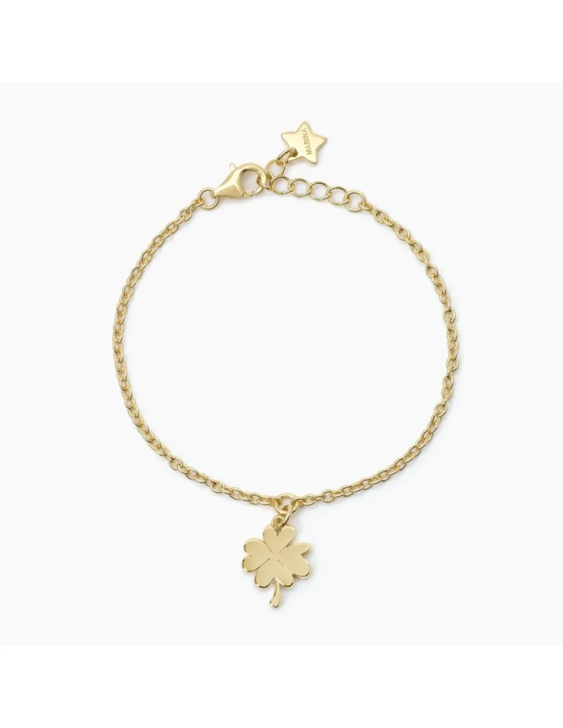 bracciale bimba quadrifoglio oro mabina