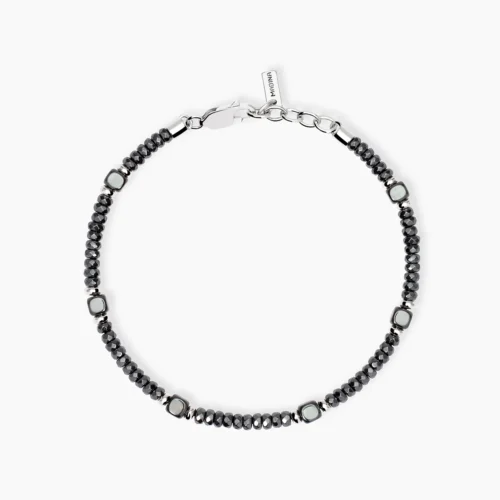 bracciale ematite nera mabina uomo