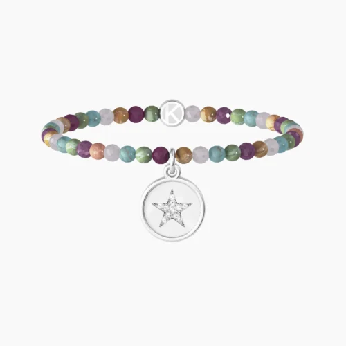 Bracciale Kidult in Acciaio con pietre multicolor e ciondolo stella