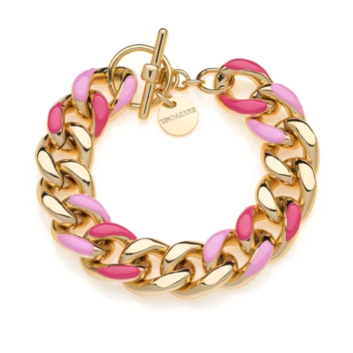 bracciale in bronzo smaltato fucsia unoaerre donna