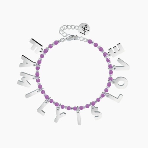 Bracciale Kidult FAMILY IS LOVE in viola