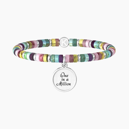 bracciale in acciaio kidult love una su un milione multicolor