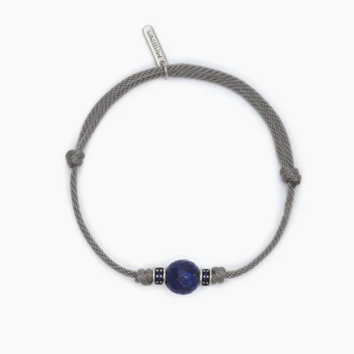 Bracciale Mabina Uomo con Cordino Grigio e Lapis