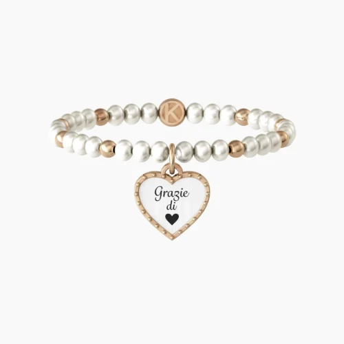 Bracciale Kidult Love Perle Cuore Grazie