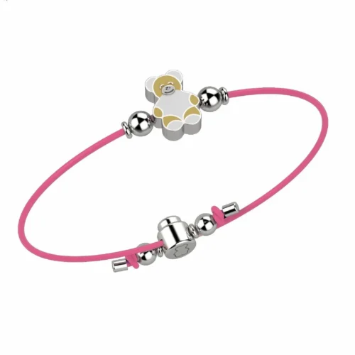 bracciale corda rosa bambina nanan orsetto