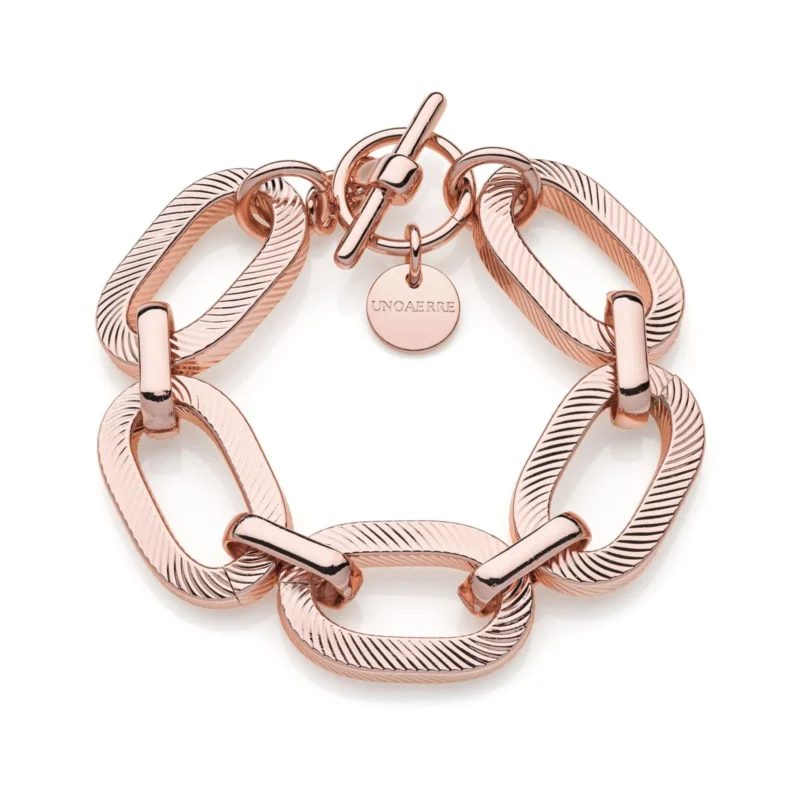 Bracciale Unoaerre in Bronzo Rosè a Maglie Ovali