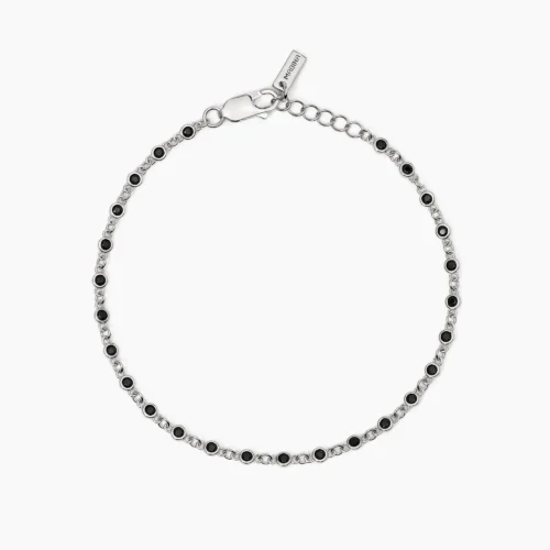 bracciale uomo argento nero mabina