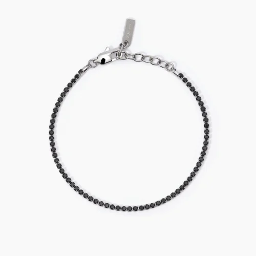 bracciale acciaio tennis uomo nero 2jewels