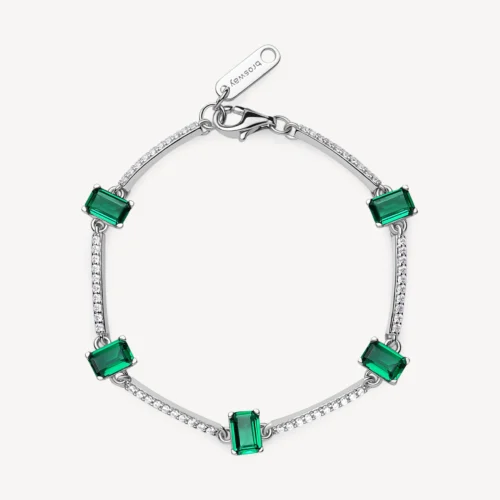 bracciale argento verde tennis fancy brosway