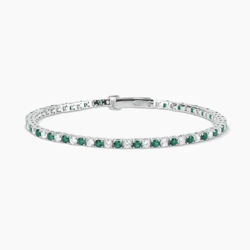 bracciale donna tennis verde e bianco mabina