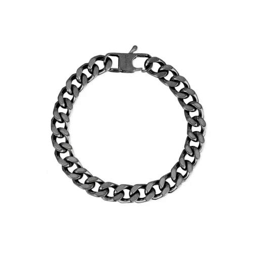 bracciale nero uomo grumetta acciaio 2jewels