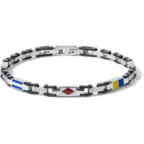 Bracciale Comete Gioielli uomo in acciaio e smalti colorati