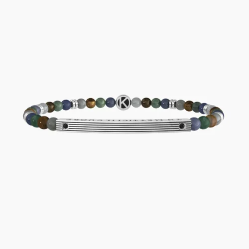 Bracciale Kidult Uomo in Acciaio con pietre multicolor