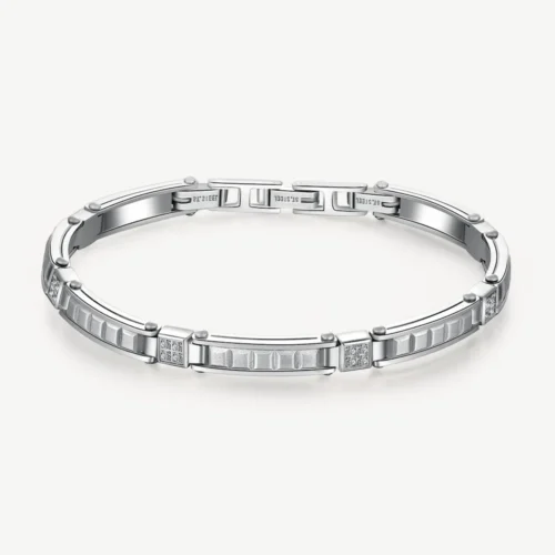 bracciale in acciaio con zirconi brosway