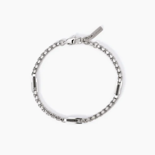 bracciale uomo zirconi neri acciaio 2jewels