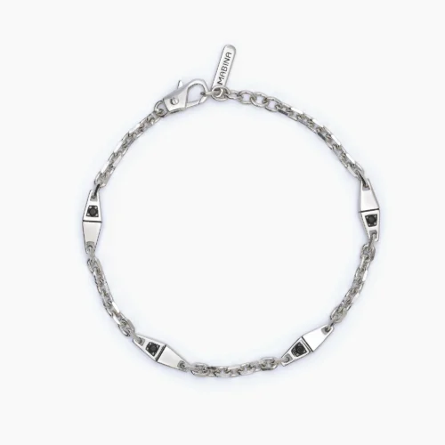 Bracciale Mabina Uomo in Argento con Zirconi Neri