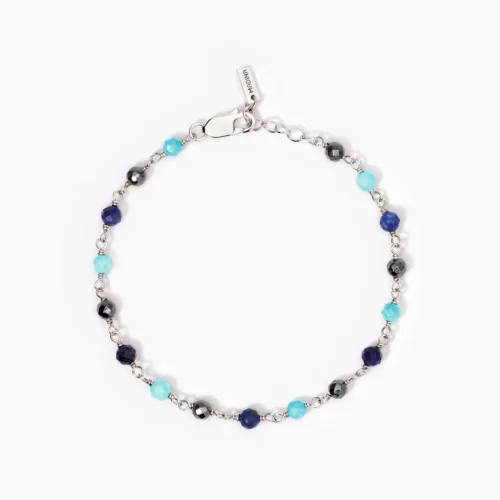 bracciale uomo sfere blu argento mabina