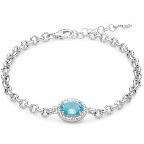 bracciale donna con pietra azzurra miluna gioielli