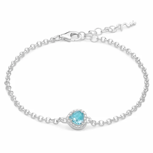 bracciale con cuore azzurro miluna donna