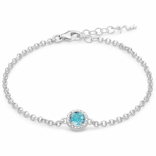 bracciale con pietra azzurra tonda miluna donna