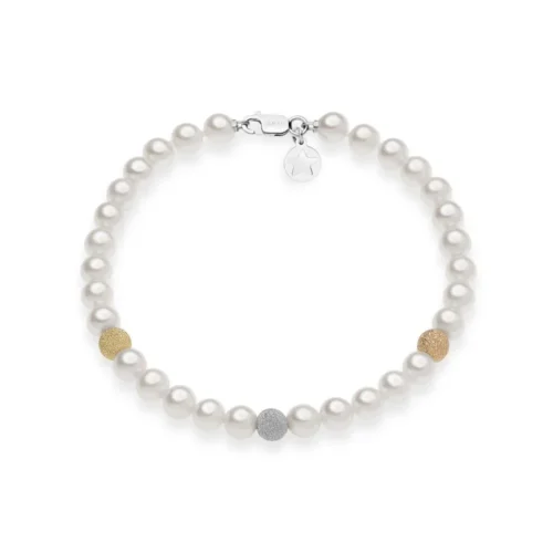 perle bracciale oro tre colori donna comete