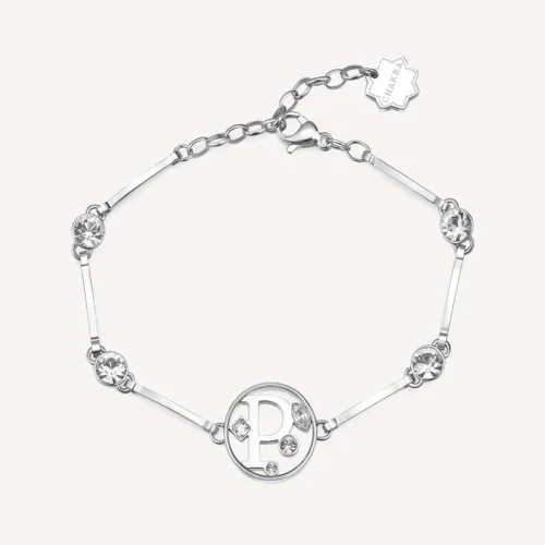 bracciale semi rigido in acciaio con iniziale P brosway donna chakra