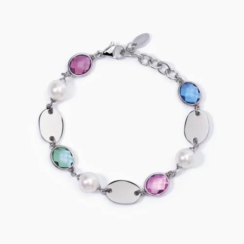 bracciale perle multicolor acciaio donna 2jewels