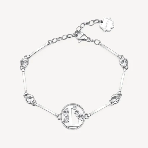 bracciale semi rigido con iniziale L e cristalli brosway donna chakra