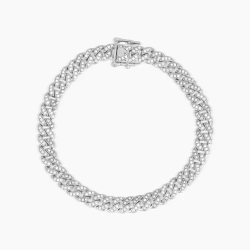 bracciale groumetta con zirconi in argento mabina